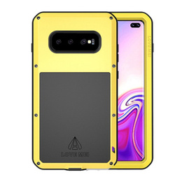 Pouzdro Love Mei pro Samsung Galaxy S10+ Plus, armored with glass, žluté
