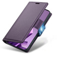 Pouzdro pro Infinix Note 50 Pro, ERBORD Glossy Litchi, flipová peněženka, fialové