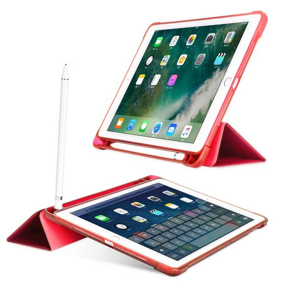 Pouzdro pro iPad 9.7 2018 / 2017/ Air / Air 2, Smartcase s prostorem pro stylus, červené