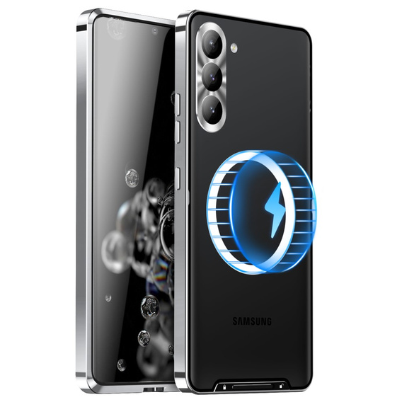 Ochranné pouzdro na fotoaparát pro Samsung Galaxy S23, CamShield MagSafe, průhledná / stříbrná