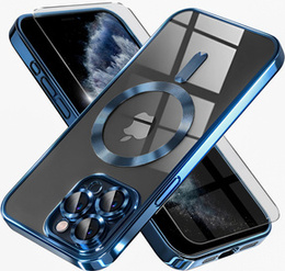 Pouzdro pro iPhone 11 Pro, Electro MagSafe, modré + sklo na displej