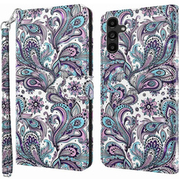 Klopové pouzdro pro Samsung Galaxy A14 4G/5G, Wallet, fialové