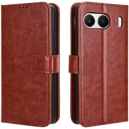 Klopové pouzdro pro OnePlus Nord 4, Crazy Horse Wallet, hnědé