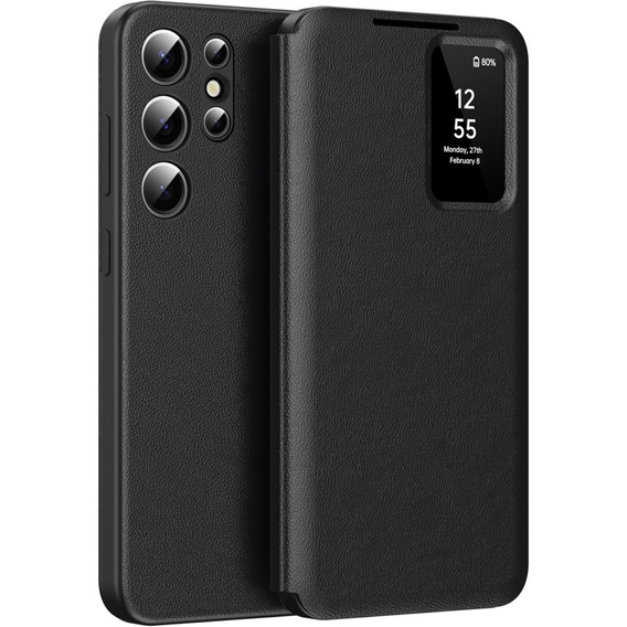 Flipové pouzdro pro Samsung Galaxy S25 Ultra, Smart View Wallet, černé