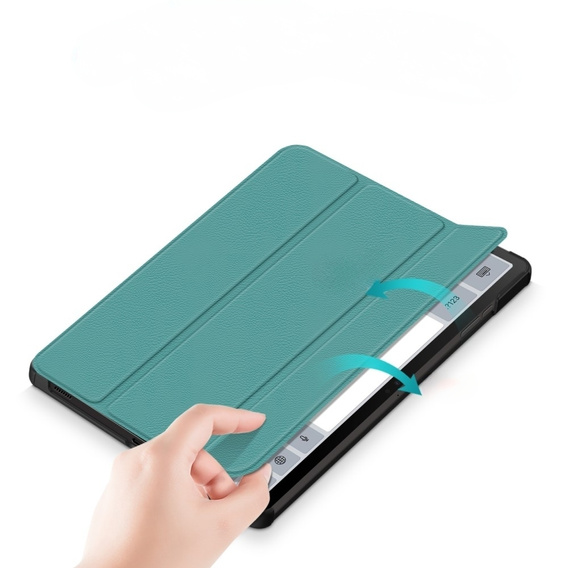 Pouzdro pro Samsung Galaxy Tab S9 FE+ Plus, Smartcase s prostorem pro stylus, zelené