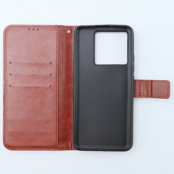 Klopové pouzdro pro Xiaomi 13T / 13T Pro, Crazy Horse Wallet, hnědé