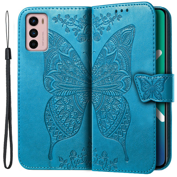 Klopové pouzdro pro Motorola Moto G42 4G, Butterfly, modré