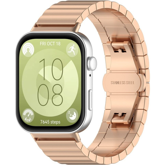 Ocelový náramek pro Huawei Watch Fit 4 / 4 Pro / 3, růžový