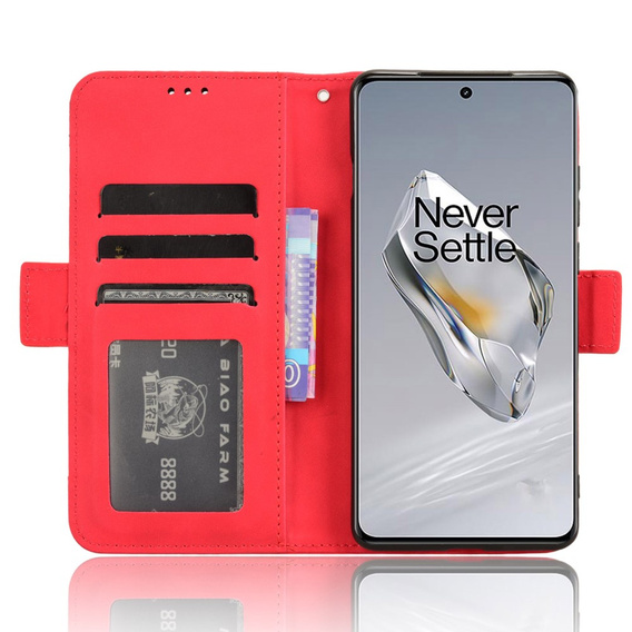 Klopové pouzdro pro OnePlus 12 5G, Card Slot, červené