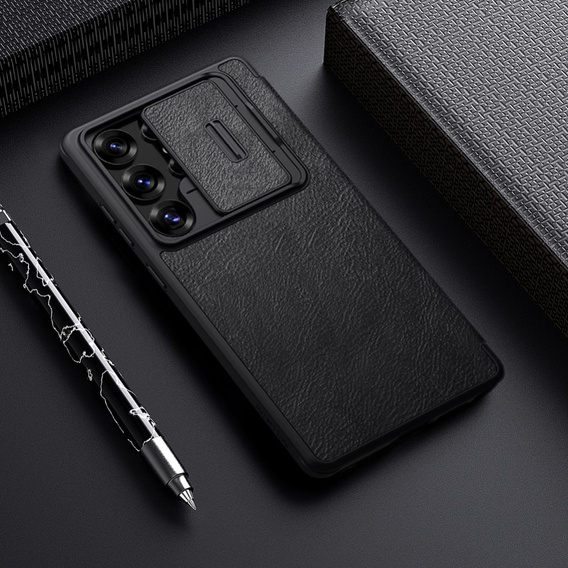 Flipové pouzdro NILLKIN pro Samsung Galaxy S25 Ultra, CamShield Qin Pro, kůže, černé