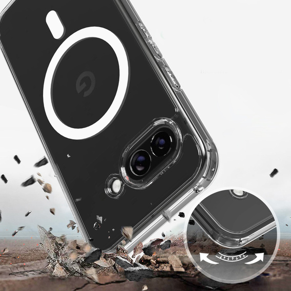 Fusion Hybrid pouzdro pro MagSafe pro Google Pixel 10a, průhledné