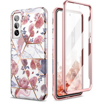 Pouzdro pro Samsung Galaxy S21 FE, Suritch Full Body Marble, růžové