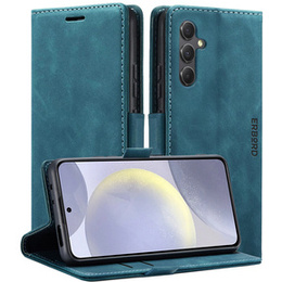 Pouzdro pro Samsung Galaxy S24+ Plus, ERBORD Vintage peněženka s klopou, modré
