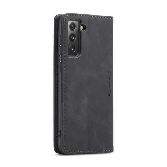 Pouzdro CASEME pro Samsung Galaxy S21 FE, Leather Wallet Case, černé