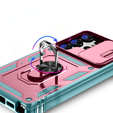 Pouzdro pro Samsung Galaxy S24 Ultra, CamShield Slide, zelený / růžové