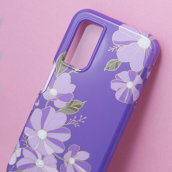 Pouzdro pro Samsung Galaxy A14 4G/5G, Suritch Full Body Flowers, fialové