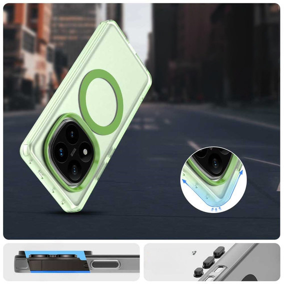 Pouzdro pro Xiaomi Redmi Note 14 Pro 5G / Poco X7 5G, Fusion Hybrid, pro MagSafe, zelené