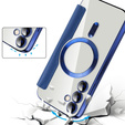 Klopové pouzdro pro Samsung Galaxy S23 FE, RFID Wallet MagSafe CamShield, námořnicky modré