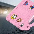 Dětské pouzdro pro iPad mini 8.3" 2021 (6 gen.) / iPad mini 8.3" 2024 (7 gen.), Cute Patterns, se stojánkem, růžové