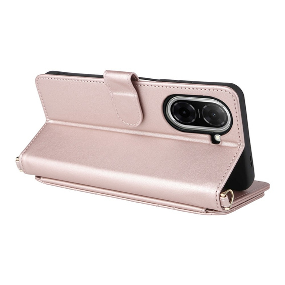 Flipové pouzdro pro Xiaomi Redmi A5, Crossbody Leather Wallet, růžové