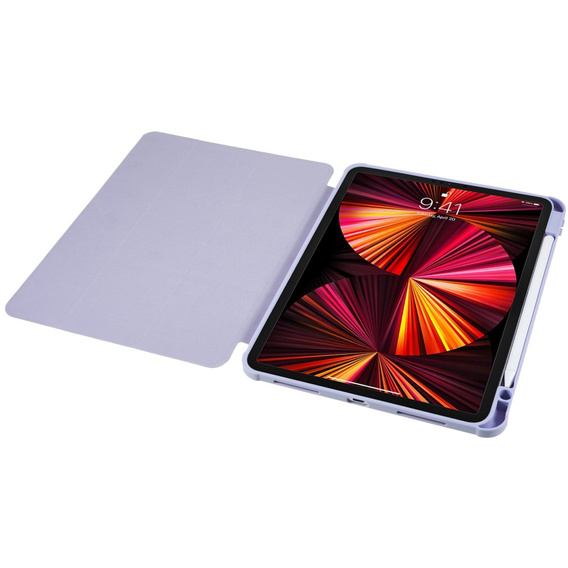 Pouzdro pro iPad Pro 12.9" 2022/2021/2020 (6/5/4 gen.), Smartcase Hybrid, se slotem na stylus, fialové