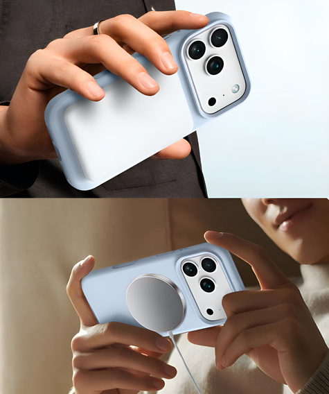 Silikonové pouzdro pro iPhone 17 Pro, pro MagSafe, proti nárazu, modré