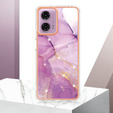 Ochranné pouzdro pro Motorola Moto G24 / G24 Power / G04, Marble Slim Case, fialové