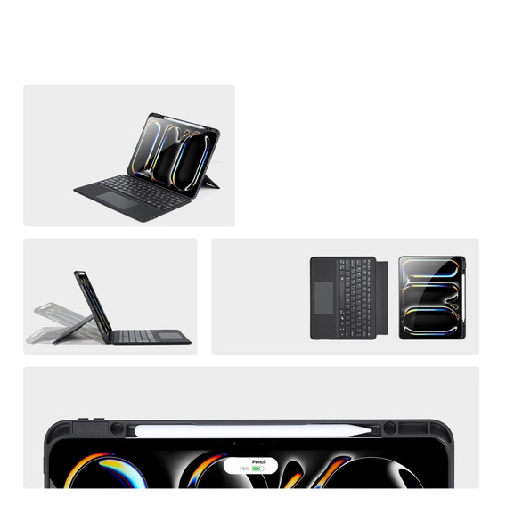 Pouzdro s klávesnicí pro Apple iPad Pro 13" 7. generace 2024, Dux Ducis DK Series, černé