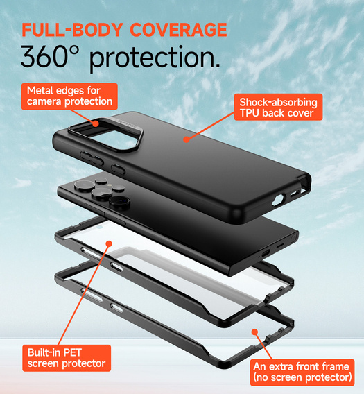 Pouzdro pro Samsung Galaxy S24 Ultra, Suritch Full Body pro MagSafe, černé