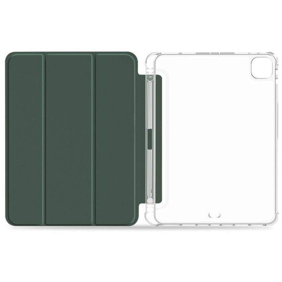 Pouzdro pro iPad Pro 11 2022 / 2021 / 2020, Smartcase Hybrid, se slotem na stylus, tmavě zelené