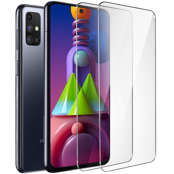 2x tvrzené sklo pro Samsung Galaxy M51, ERBORD 9H Hard Glass na displeji