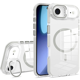 Pouzdro pro iPhone Air, pro MagSafe, se stojánkem, průhledné s šedými vložkami