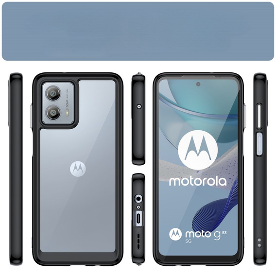 Pouzdro pro Motorola Moto G53 5G, Fusion Hybrid, transparentní / černé