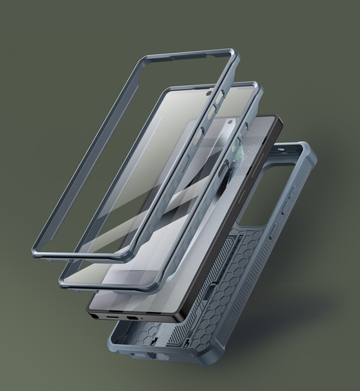 Pancéřové pouzdro pro Samsung Galaxy S25 Ultra, Dexnor Full Body (Two Frames), námořnicky modré