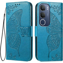 Klopové pouzdro pro Vivo Y19s, Butterfly, modré