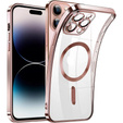 Pouzdro pro iPhone 14 Pro Max, Electro MagSafe, růžové + sklo na displej