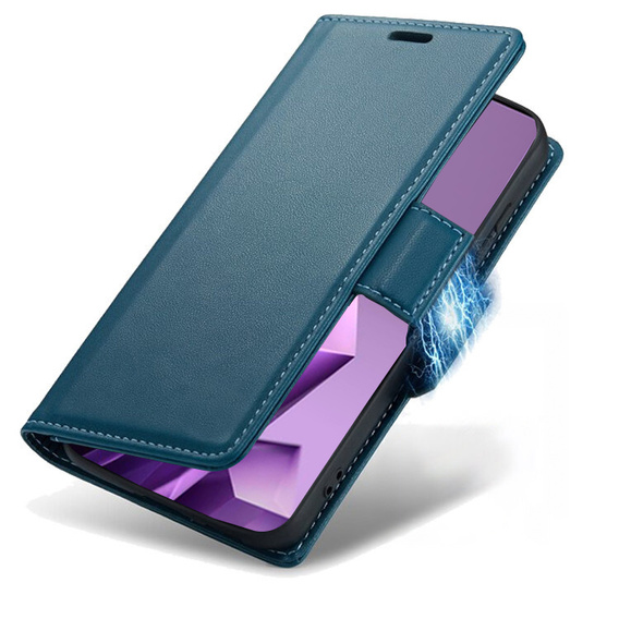 Pouzdro pro Infinix Note 50 Pro, ERBORD Glossy Litchi, flipová peněženka, modré