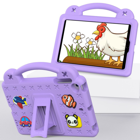 Dětské pouzdro pro iPad mini 7.9" 2019/2015/2014/2013/2012 (5/4/3/2/1 gen.), Cute Patterns, se stojánkem, fialové