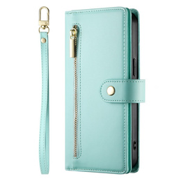 Klopové pouzdro pro Samsung Galaxy A36 5G, Wallet Zipper Pocket, zelené
