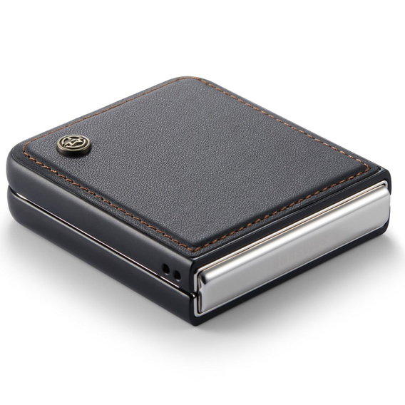 Pouzdro pro Samsung Galaxy Z Flip7 FE / Z Flip6, CASEME Litchi Leather, černé