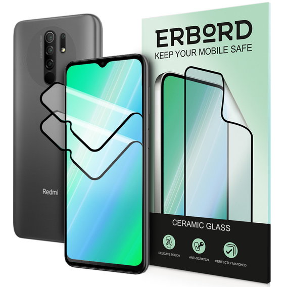 2x keramické hybridní sklo ERBORD pro Xiaomi Redmi 9