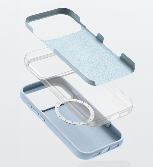 Silikonové pouzdro pro iPhone 17 Pro, pro MagSafe, proti nárazu, modré