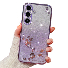 Pouzdro pro Samsung Galaxy A05s 4G, Glitter Flower, fialové