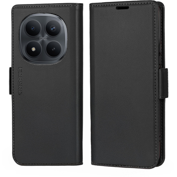 Pouzdro s klopou ERBORD Glossy Litchi pro Xiaomi Redmi Note 15 Pro 4G