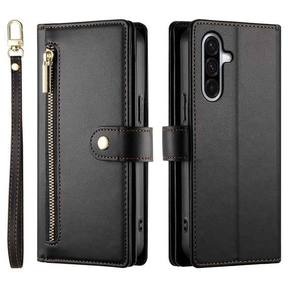 Flipové pouzdro Wallet Zipper Pocket pro Samsung Galaxy A17 5G, Wallet Zipper Pocket, černé