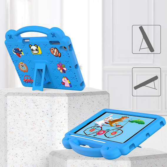 Dětské pouzdro pro iPad 9.7" 2018/2017 (6/5 gen.) / Pro 9.7" 2016, Cute Patterns, se stojánkem, modré