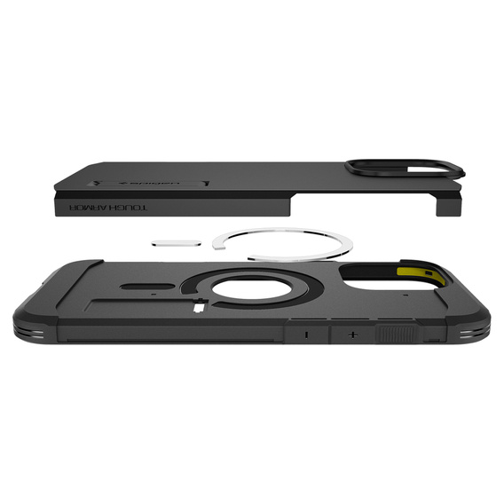 Pouzdro Spigen pro iPhone 16 Pro Max, Tough Armor Mag MagSafe, černé + 9H tvrzené sklo