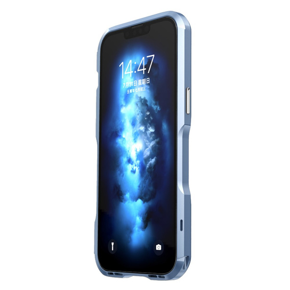 Pouzdro LUPHIE pro iPhone 14 Plus, Armor Bumper, modré