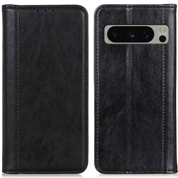 Pouzdro pro Google Pixel 8 Pro, Wallet Litchi Leather, černé