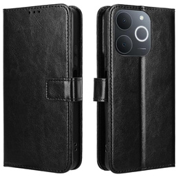 Klopové pouzdro pro Realme Note 70T 4G, Crazy Horse Wallet, černé